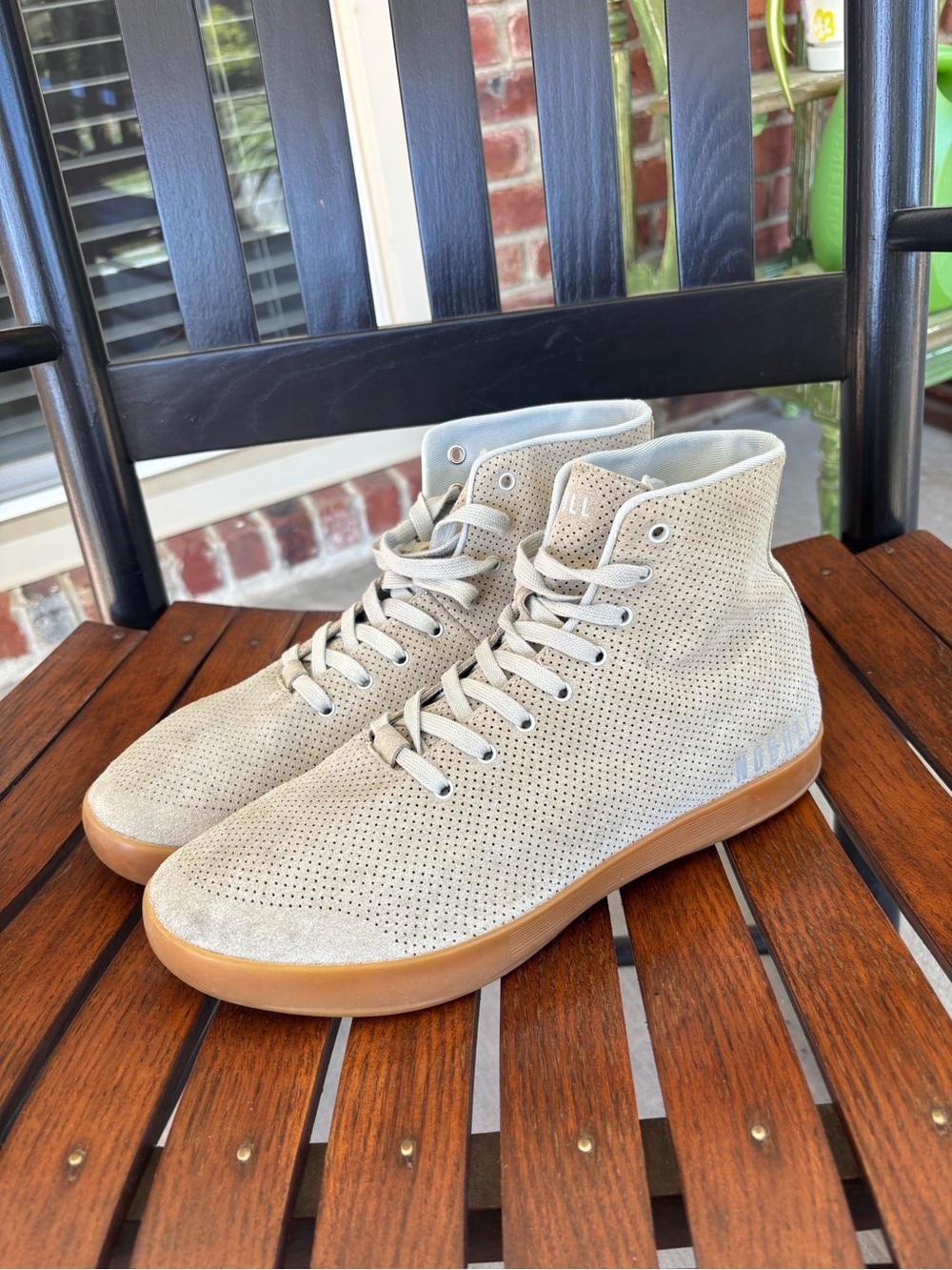 NOBULL Light Grey Perforated High-Top Sneakers